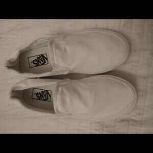 All White Van Slip-On Sneakers
